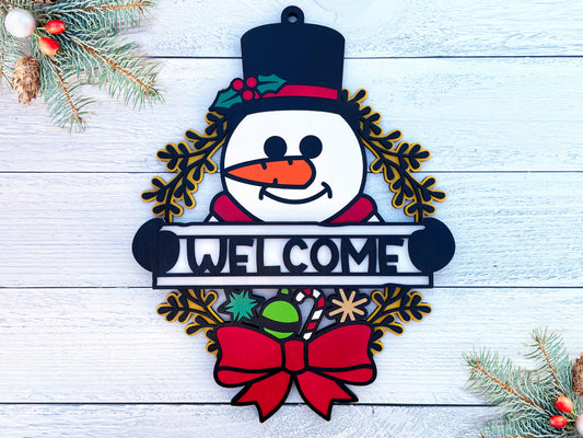 Snowman Welcome Sign